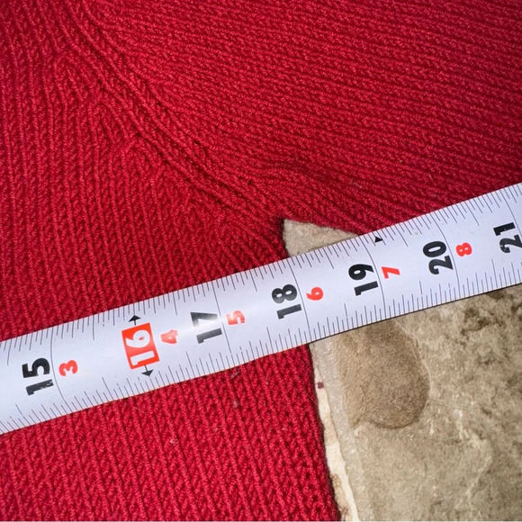 Women’s Vintage Red Feed David High Neck Sweater with Fringe Details Size: M - Picture 12 of 16